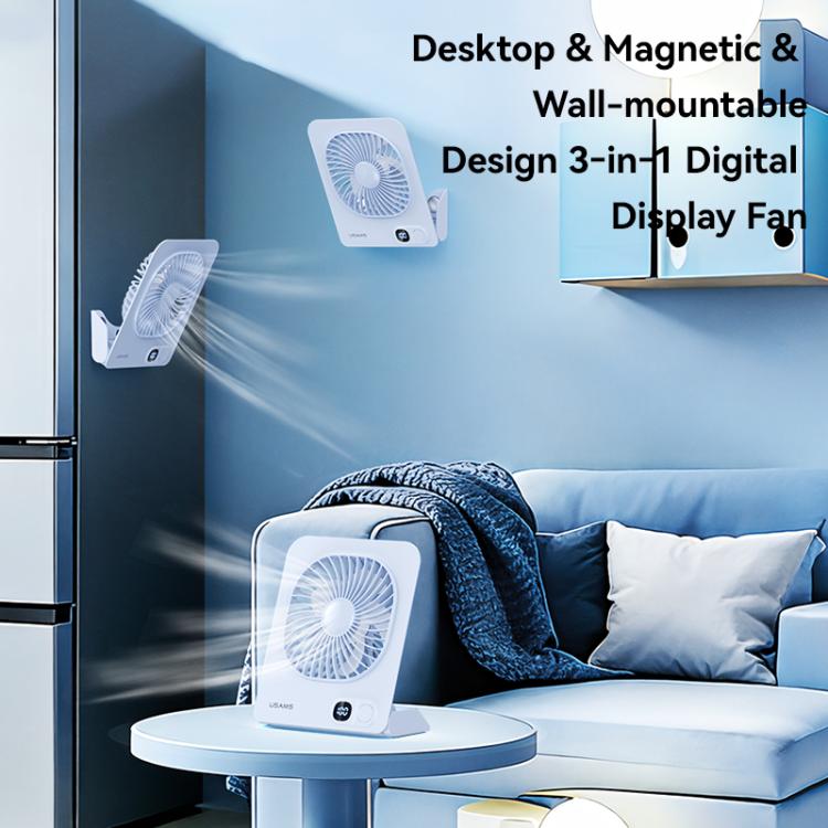 USAMS ZB363 Slim Magnetic Desktop Digital Display Fan