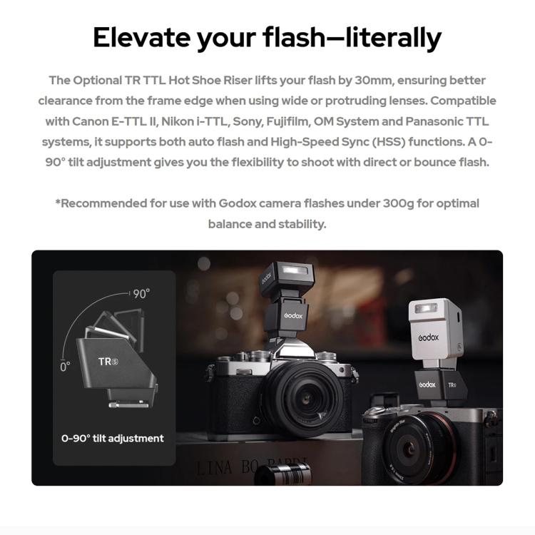 Godox iT20 TTL Mini iFlash Camera Flash Light, iT20 C For Canon, iT20 N For Nikon, iT20 S For Sony, iT20 F For FUJIFILM, iT20 O For Olympus / Panasonic