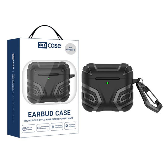 XDcase Dark Pattern TPU Earphone Cover with Carabiner, For AirPods 4