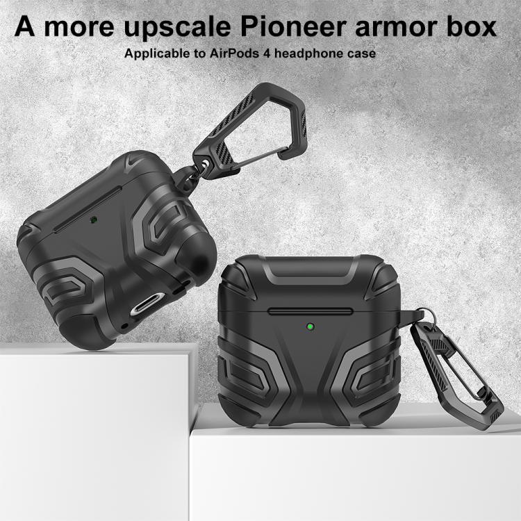XDcase Dark Pattern TPU Earphone Cover with Carabiner, For AirPods 4