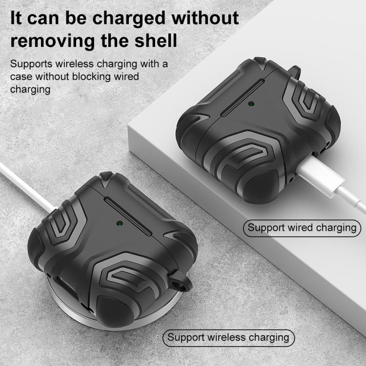 XDcase Dark Pattern TPU Earphone Cover with Carabiner, For AirPods 4