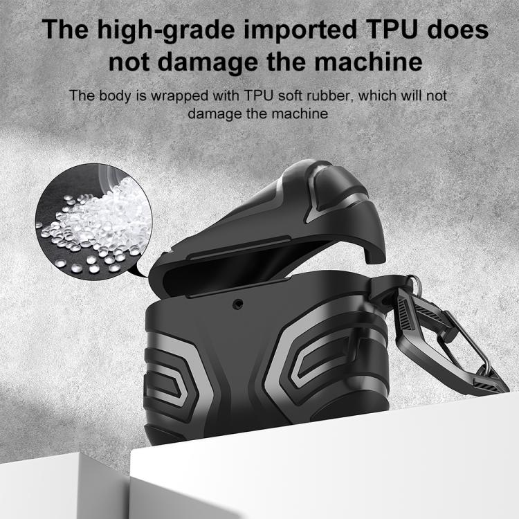 XDcase Dark Pattern TPU Earphone Cover with Carabiner, For AirPods 4