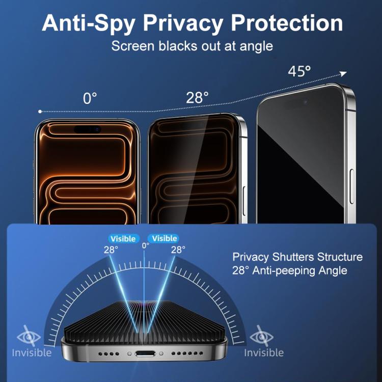 XDcase 2 Pairs Anti-Peep Tempered Glass Screen Protector + Silkscreen Lens Protector, For iPhone 17 Pro Max, For iPhone 17 Pro, For iPhone 17, For iPhone Air