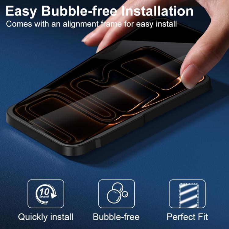 XDcase 2 Pairs Anti-Peep Tempered Glass Screen Protector + Transparent Lens Protector, For iPhone 17 Pro Max, For iPhone 17 Pro, For iPhone 17, For iPhone Air