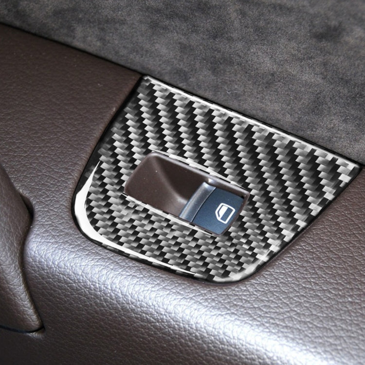 6 in 1 Car Carbon Fiber Window Glass Lifter Panel Decorative Sticker for Audi Q7 2008-2015, Left Drive, Window Glass Lifter, Left Drive