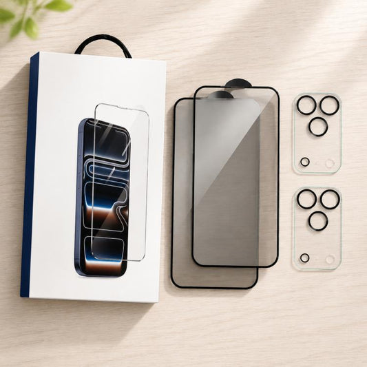 XDcase 2 Pairs HD Tempered Glass Screen Protector + Silkscreen Lens Protector, For iPhone 17 Pro Max, For iPhone 17 Pro, For iPhone 17, For iPhone Air