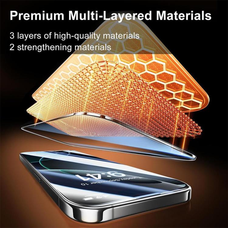 XDcase 2 Pairs HD Tempered Glass Screen Protector + Silkscreen Lens Protector, For iPhone 17 Pro Max, For iPhone 17 Pro, For iPhone 17, For iPhone Air