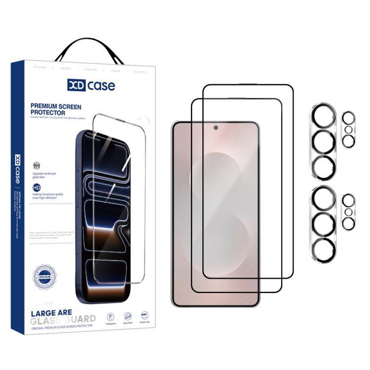 XDcase 2 Pairs HD Tempered Glass Screen Protector + Silkscreen Lens Protector, For Galaxy S26+ 5G, For Galaxy S26 Ultra 5G, For Galaxy S26 5G