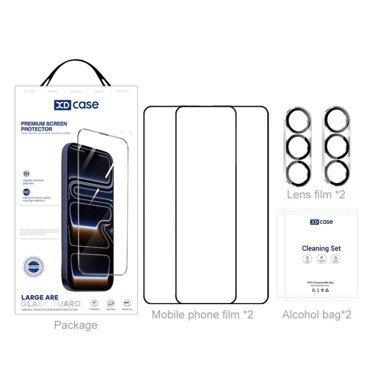 XDcase 2 Pairs HD Tempered Glass Screen Protector + Silkscreen Lens Protector, For Galaxy S26+ 5G, For Galaxy S26 Ultra 5G, For Galaxy S26 5G
