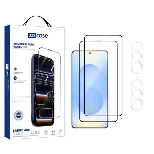 XDcase 2 Pairs HD Tempered Glass Screen Protector + Transparent Lens Protector, For Galaxy S26+ 5G, For Galaxy S26 Ultra 5G, For Galaxy S26 5G