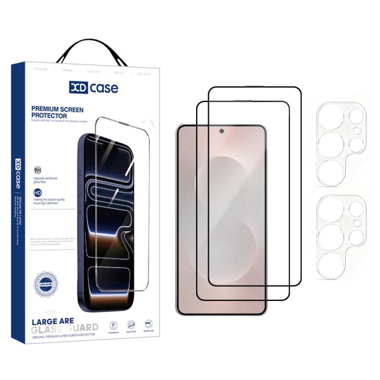 XDcase 2 Pairs HD Tempered Glass Screen Protector + Transparent Lens Protector, For Galaxy S26+ 5G, For Galaxy S26 Ultra 5G, For Galaxy S26 5G