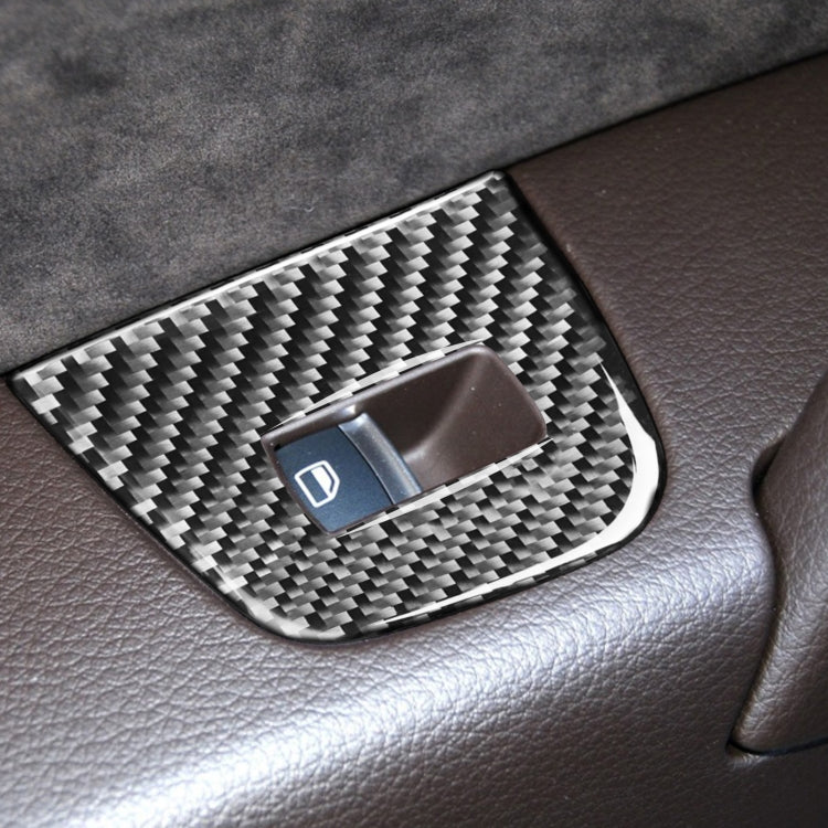 6 in 1 Car Carbon Fiber Window Glass Lifter Panel Decorative Sticker for Audi Q7 2008-2015, Right Drive, Window Glass Lifter, Right Drive