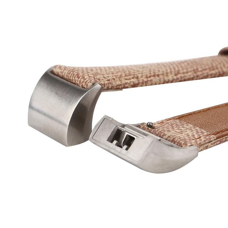 Cowboy Texture Genuine Leather Replacement Strap Watchband, For Fitbit Charge 2