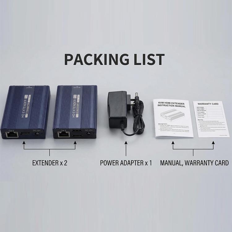 ET1815KVM 150m 1080P 60Hz HDMI Extender with Cat6 / RJ45 / KVM Port, US Plug, EU Plug, AU Plug, UK Plug