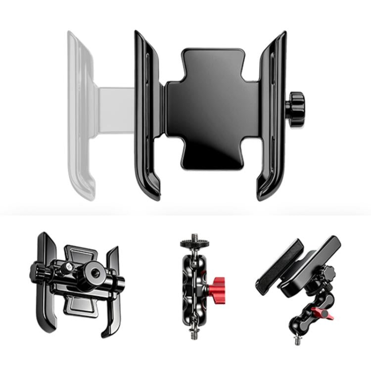Aluminum Quick-Adjust Bicycle Extension Bar Mount, Phone Clamp Kit, Handlebar Tube Kit, Tube with Phone Clamp + Stick, Stick Tube Phone Clamp Combo Set