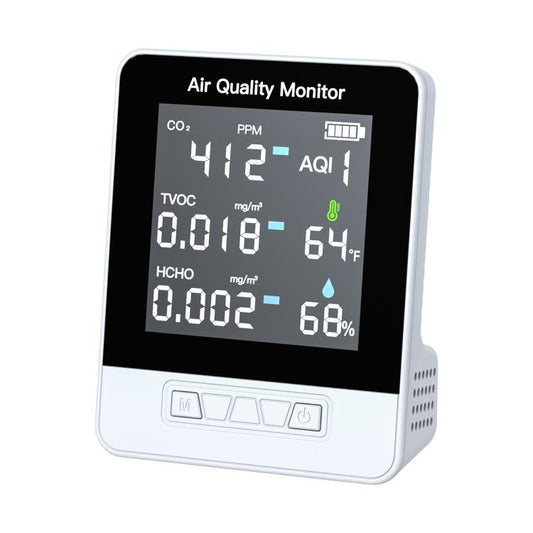 DA10 6-in-1 Smart Air Quality Monitor with 2.8-inch LCD Screen