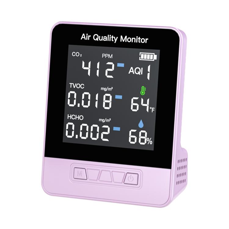 DA10 6-in-1 Smart Air Quality Monitor with 2.8-inch LCD Screen