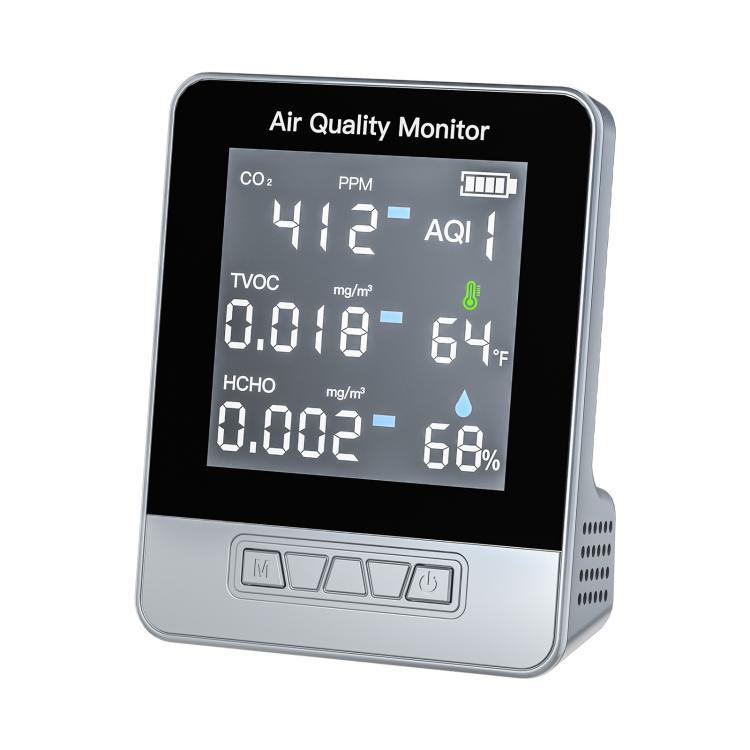 DA10 6-in-1 Smart Air Quality Monitor with 2.8-inch LCD Screen