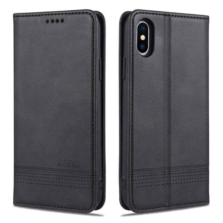 AZNS Magnetic Calf Texture Horizontal Flip Leather Case with Card Slots & Holder & Wallet For iPhone X / XS, For iPhone X / XS