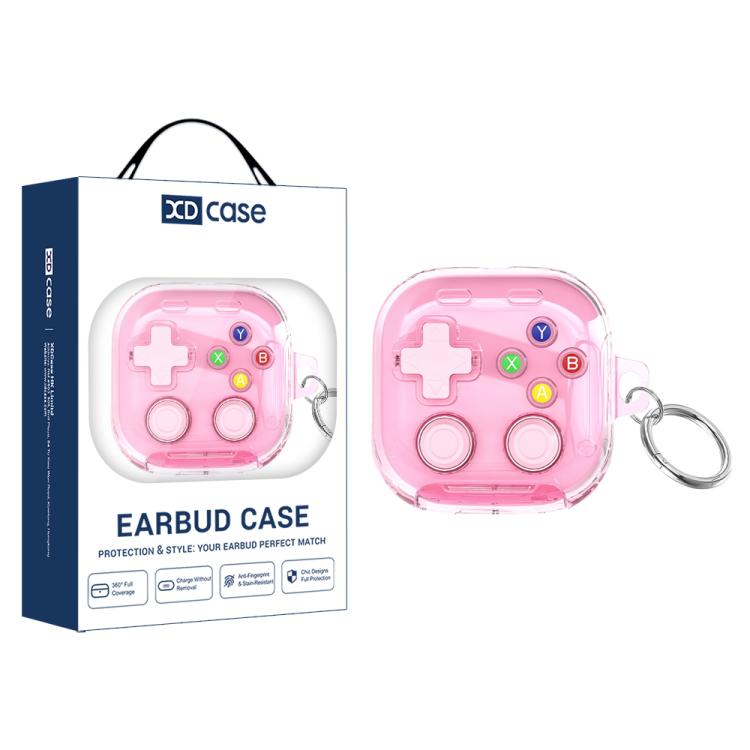 XDcase Transparent Retro Game Console Design Earbuds Case with Holder & Stress Relief Button, For Galaxy Buds4 / Buds4 Pro