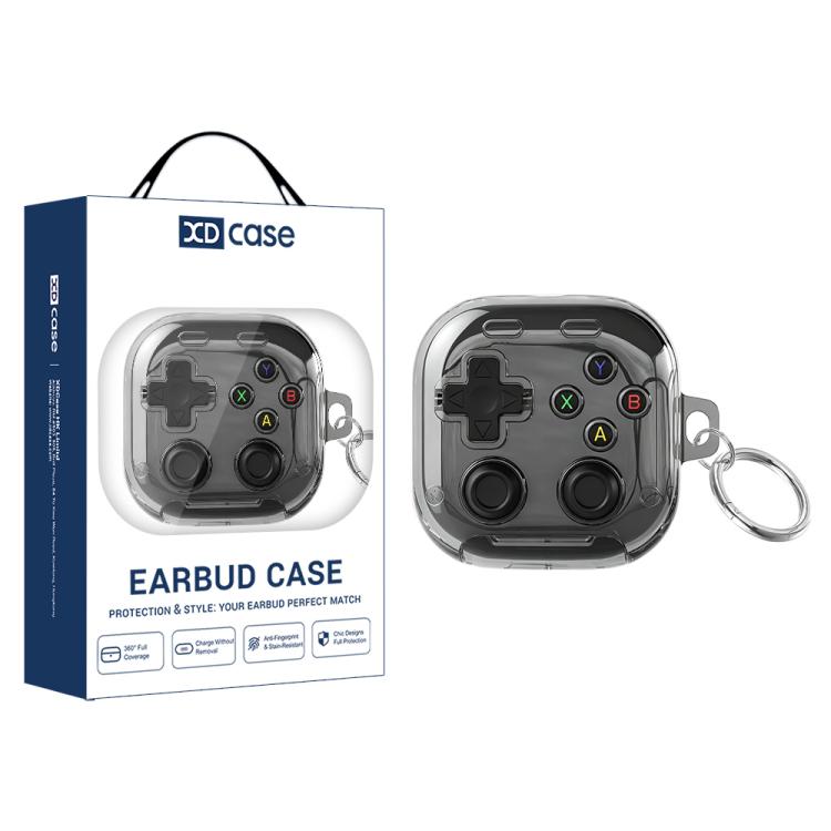 XDcase Transparent Retro Game Console Design Earbuds Case with Holder & Stress Relief Button, For Galaxy Buds4 / Buds4 Pro