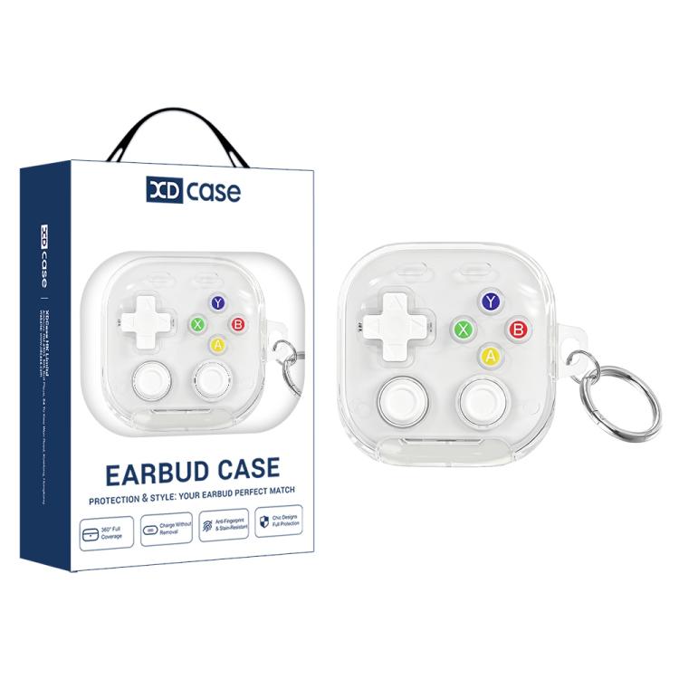 XDcase Transparent Retro Game Console Design Earbuds Case with Holder & Stress Relief Button, For Galaxy Buds4 / Buds4 Pro