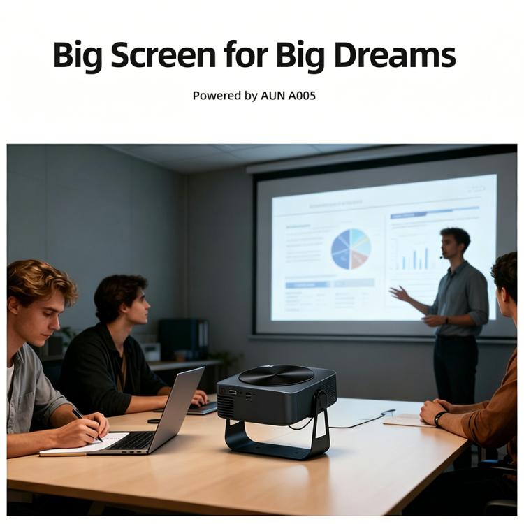 AUN A005 1080P 760ANSI LCD Display Smart Projector with Holder, EU Plug, US Plug, UK Plug, AU Plug