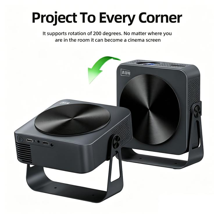 AUN A005 1080P 760ANSI LCD Display Smart Projector with Holder, EU Plug, US Plug, UK Plug, AU Plug