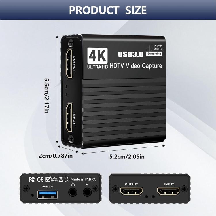 NK-H41 USB 3.0 HDMI 4Kp30 HD Video Capture Card Device, NK-H41