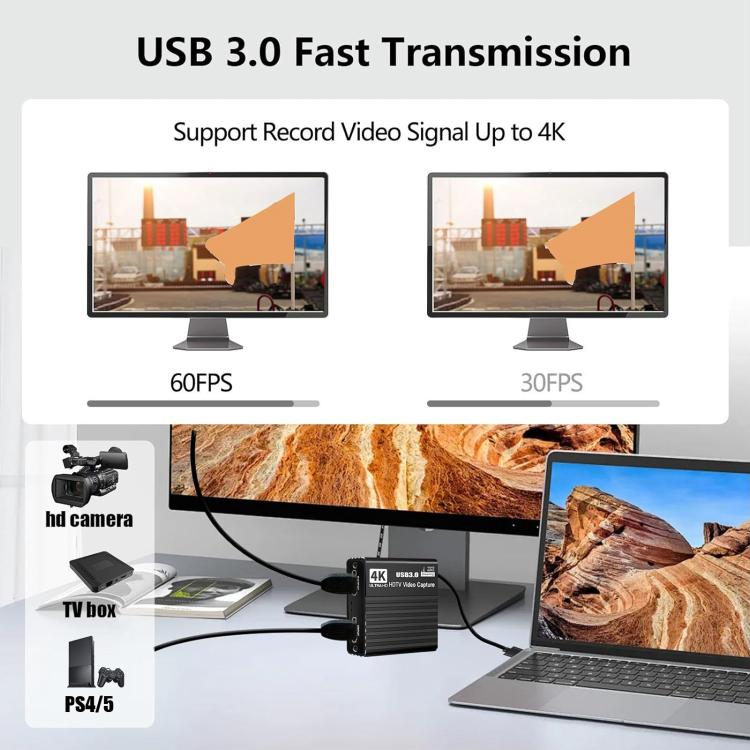 NK-H41 USB 3.0 HDMI 4Kp30 HD Video Capture Card Device, NK-H41