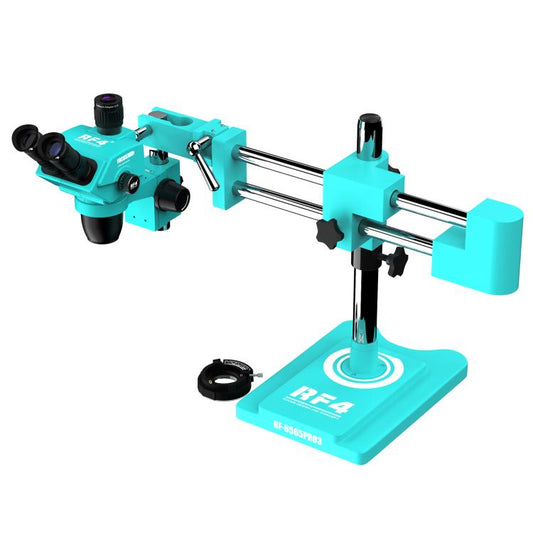 RF4 RF-6565Pro3 6.5-65X Synchronous Zoom Trinocular Stereo Microscope with Double-arm Boom Stand