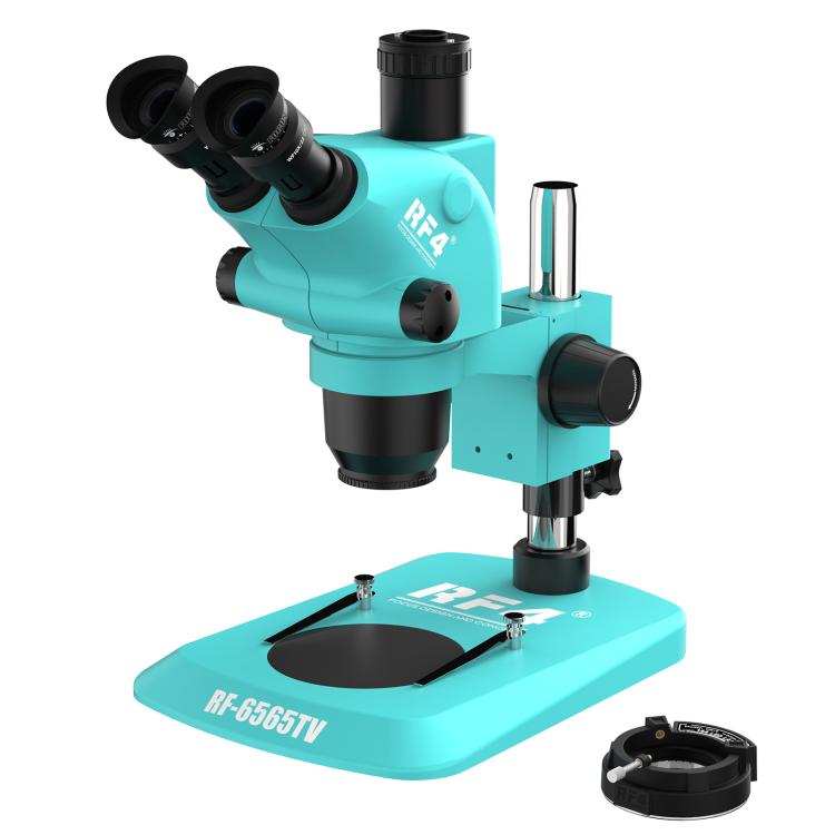 RF4 RF-6565TV 6.5-65X Synchronous Zoom Trinocular Stereo Microscope, RF-6565TV