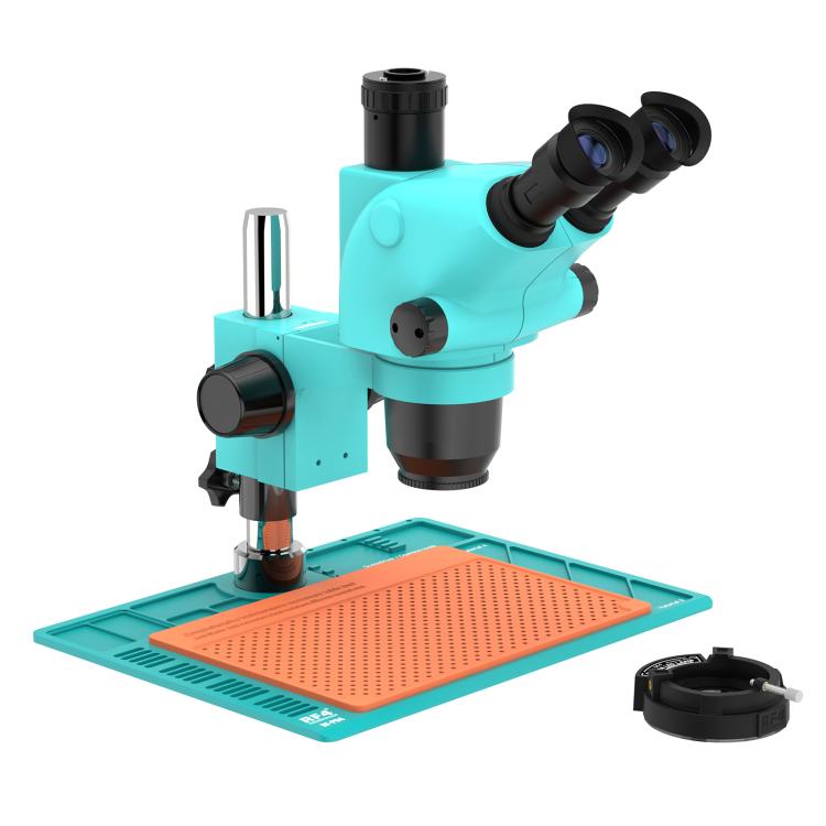 RF4 RF-6565-PO4 6.5X-65X Trinocular Stereo Zoom Microscope with PO4 Aluminum Alloy Base, RF-6565-PO4