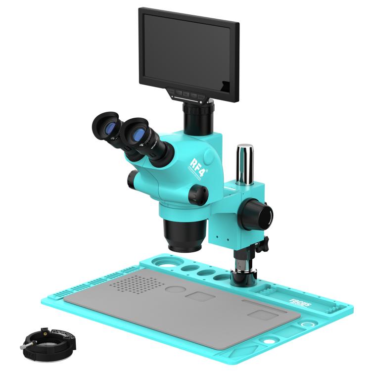 RF4 RF-6565TVD2-YS010W 6.5X-65X Synchronous Zoom Trinocular Stereo Microscope  with 10-inch HD Monitor, RF-6565TVD2-YS010W