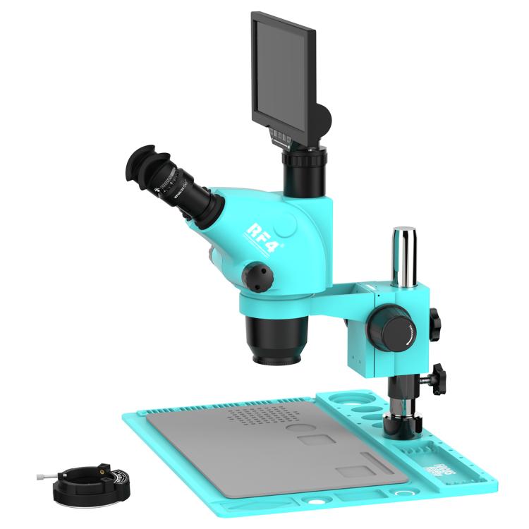 RF4 RF-6565TVD2-YS010W 6.5X-65X Synchronous Zoom Trinocular Stereo Microscope  with 10-inch HD Monitor, RF-6565TVD2-YS010W