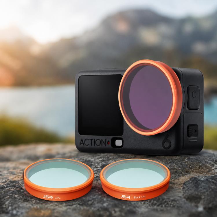 For DJI Osmo Action 6 JSR KO Series Camera Lens Filter, UV, CPL, ND8, ND16, ND32, ND64, ND8PL, ND16PL, ND32PL, ND64PL, STAR, NIGHT, Black Mist 1/4, 3 in 1 UV ND8/16, 4 in 1 ND8-64, 4 in 1 CPL ND8/16/32, 4 in 1 Black Mist CPL ND, 4 in 1 Macro CPL ND    ...