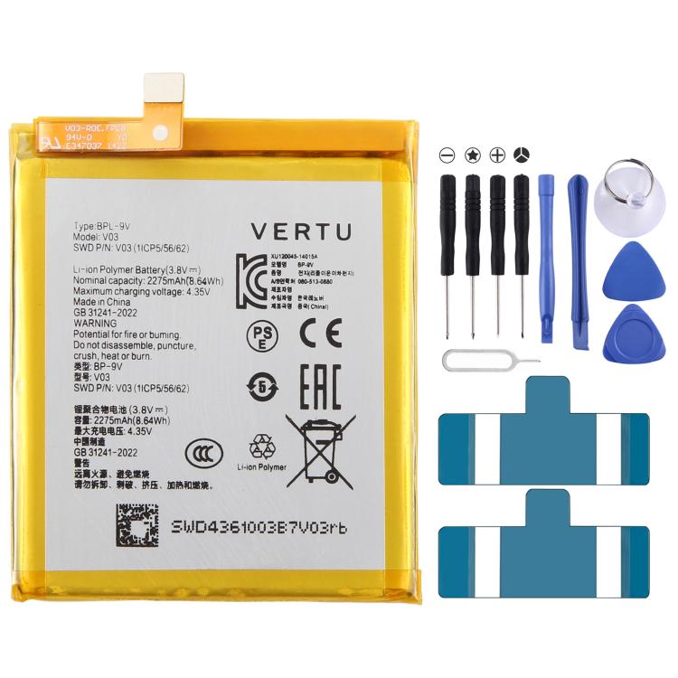 Battery, For VERTU Aster Signature Touch V03 2275mAh BPL-9V