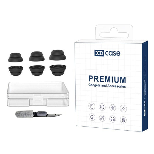 XDcase 3 Pairs Noise Reduction Silicone Ear Tips Kit, S/M/L Size, Cleaning Brush Color Random, For AirPods Pro 1 / 2