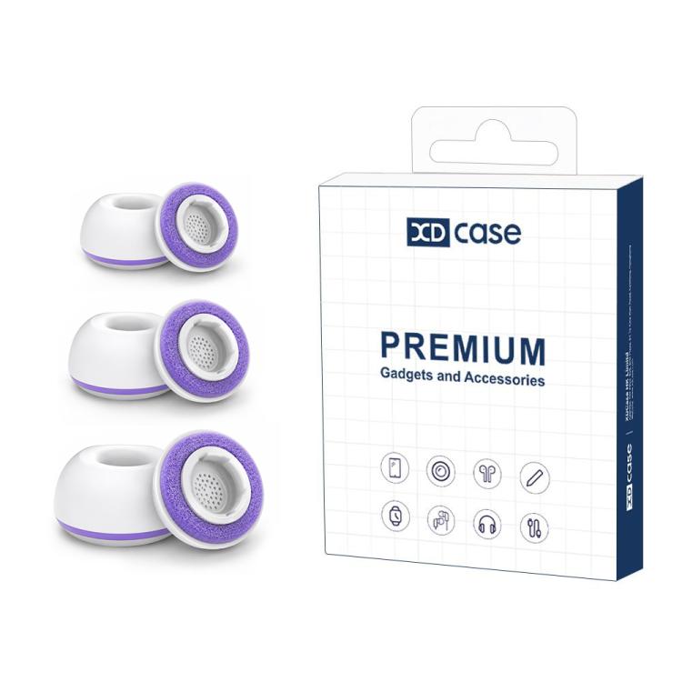 XDcase 3 Pairs Replacement Silicone Sponge Ear Tips, S/M/L Size, White Purple, White Blue