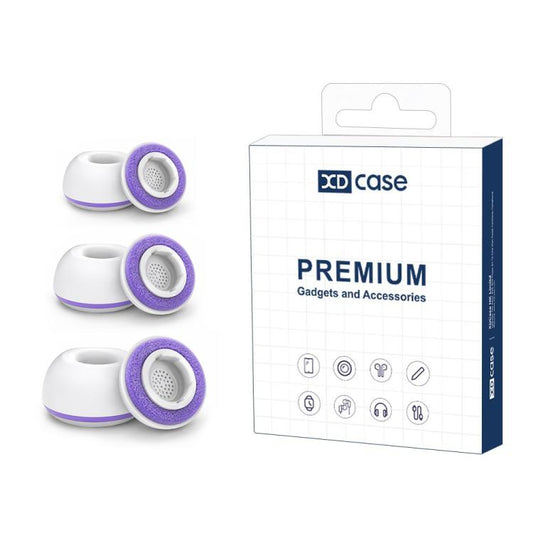 XDcase 3 Pairs Replacement Silicone Sponge Ear Tips, S/M/L Size, White Purple, White Blue