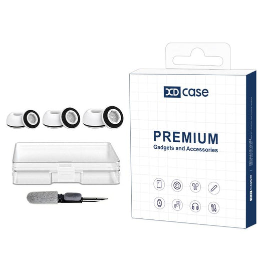 XDcase 3 Pairs Replacement Silicone Sponge Ear Tips Kit, S/M/L Size, Cleaning Brush Color Random, 3 Pairs S/M/L Size(White Black), 3 Pairs S/M/L Size(White Grey), 3 Pairs S/M/L Size(White Blue), 3 Pairs S/M/L Size(Black Orange), 3 Pairs S/M/L Size(Blac...