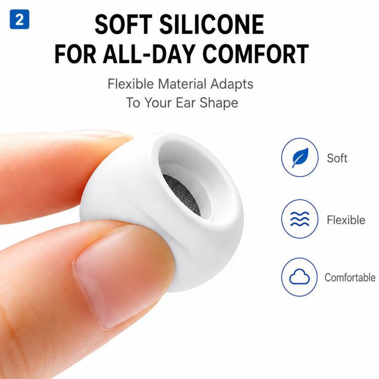 XDcase 5 Pairs Replacement Silicone Ear Tips Kit, L/M/S/XS/XXS Size, For AirPods Pro 3