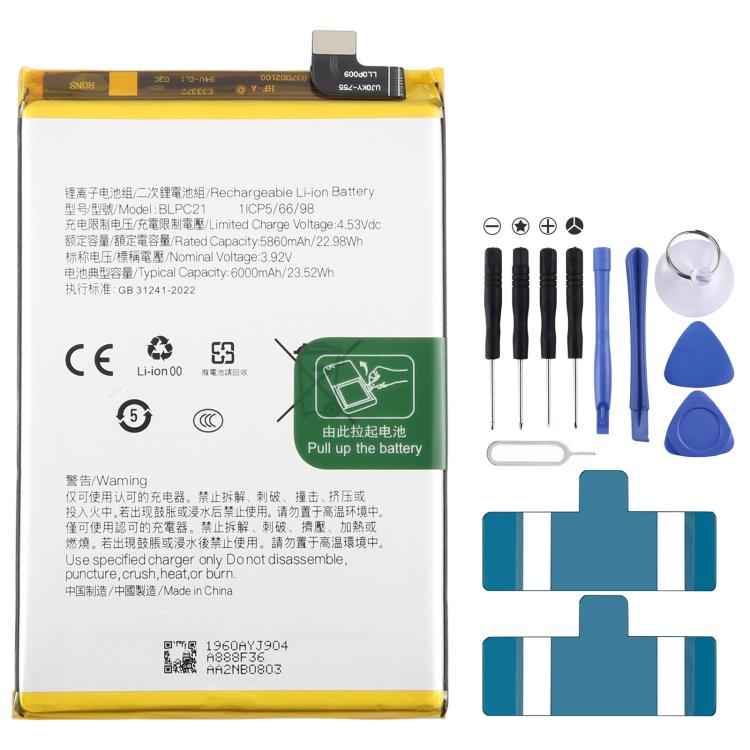 Battery, For OPPO A5x Global 6000mAh BLPC21