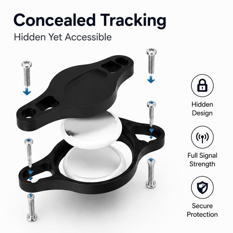 XDcase Bicycle Tracker Device Holder Protective Cover, For AirTag 2nd Gen / 1st Gen