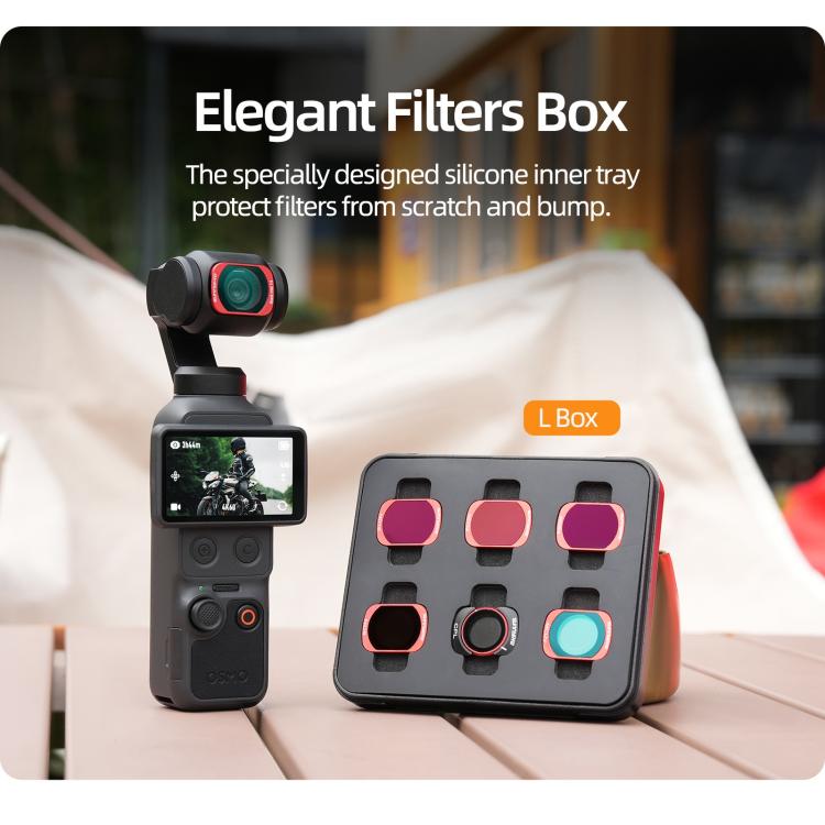 For DJI OSMO Pocket 3 Sunnylife Camera Lens Magnetic Metal Filter, MCUV, CPL, ND8, ND16, ND32, ND64, Black Mist 1/4, 3 in 1 Shadow Filter Set, 3 in 1 Portrait Filter Set, 3 in 1 CPL ND8/16, 3 in 1 Protective Filter Set, 4 in 1 ND8/16/32/64             ...