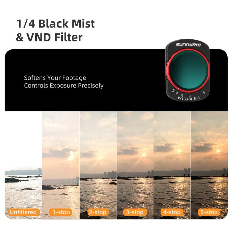 For DJI OSMO Pocket 3 Sunnylife Camera Lens Magnetic Metal Filter, MCUV, CPL, ND8, ND16, ND32, ND64, Black Mist 1/4, 3 in 1 Shadow Filter Set, 3 in 1 Portrait Filter Set, 3 in 1 CPL ND8/16, 3 in 1 Protective Filter Set, 4 in 1 ND8/16/32/64             ...
