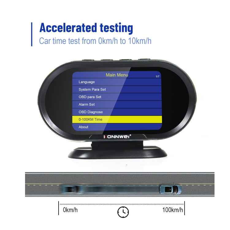 KONNWEI KW206 2 in 1 OBDII / EOBD12V Car Fault Scanner + 3.5 inch LCD Monitor