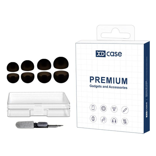 XDcase 4 Pairs Replacement Silicone Ear Tips Kit, XS/S/M/L Size, Cleaning Brush Color Random, For Sennheiser Momentum In-Ear