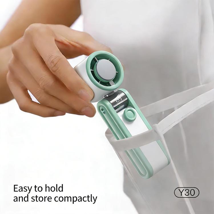 Y30 Portable Mini Tri-Fold Handheld Digital Display Cooling Fan