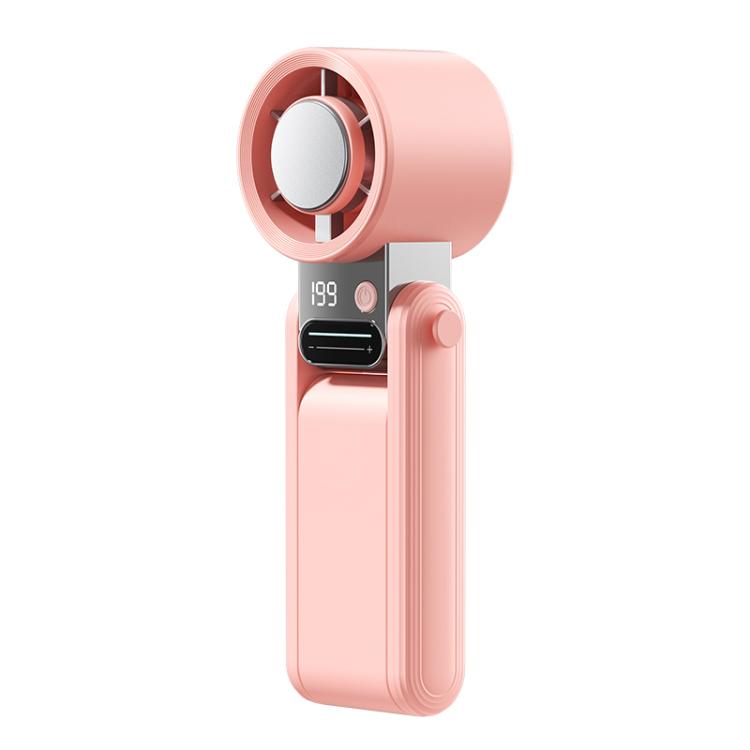 Y38 199-Level Smart Digital Display Sliding Adjustment Mini Tri-Fold Handheld Cooling Fan